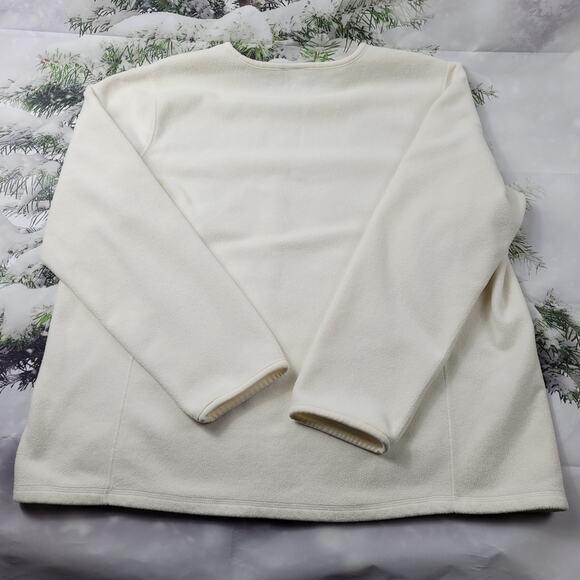 Lands End Ivory Fleece Long Sleeve Top size XL (18-20) - Picture 5 of 14